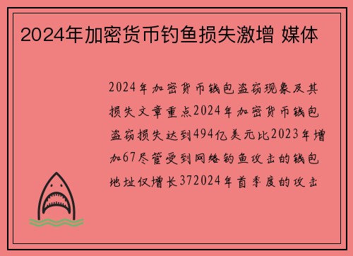 2024年加密货币钓鱼损失激增 媒体