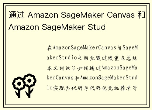 通过 Amazon SageMaker Canvas 和 Amazon SageMaker Stud